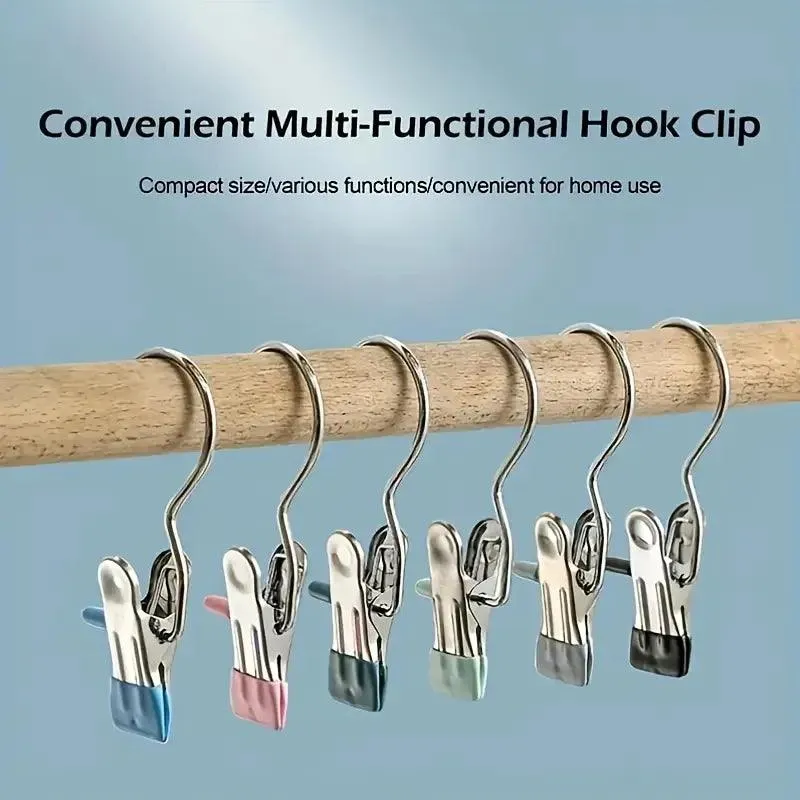 10-Pack Stainless Steel Hooks – Boot Clips for Laundry & Storage