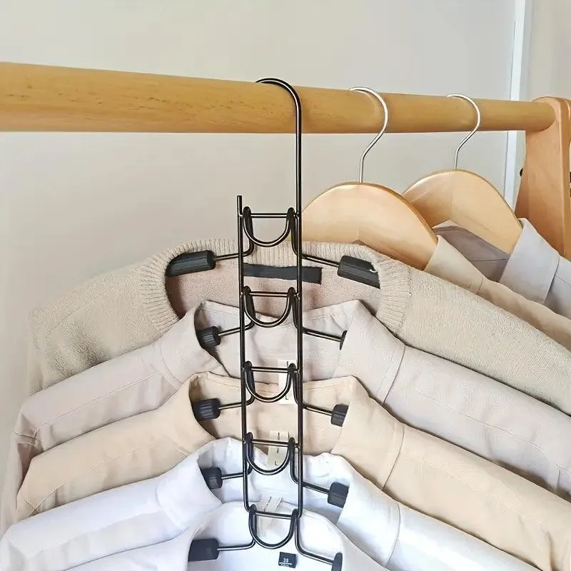 2-Pack 5-Tier Metal Hangers – Space-Saving Foldable Organizer