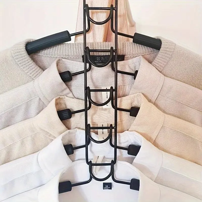2-Pack 5-Tier Metal Hangers – Space-Saving Foldable Organizer