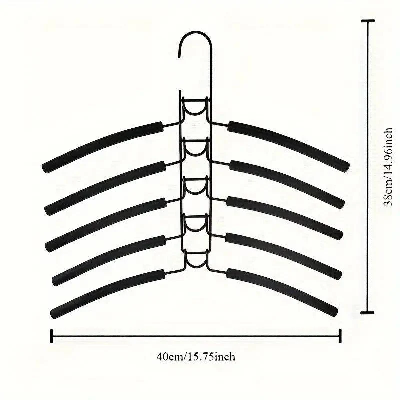 2-Pack 5-Tier Metal Hangers – Space-Saving Foldable Organizer