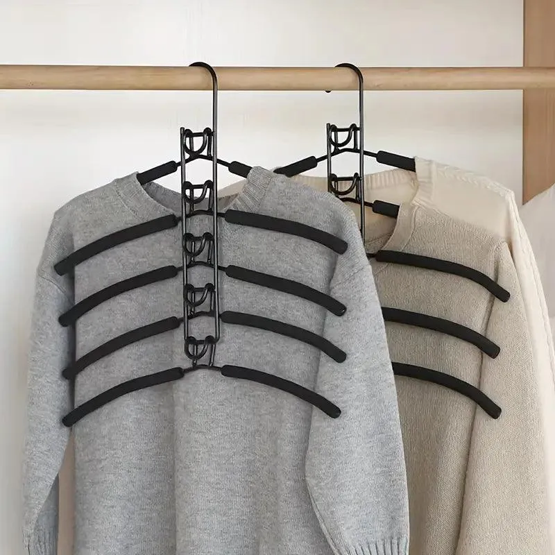 2-Pack 5-Tier Metal Hangers – Space-Saving Foldable Organizer