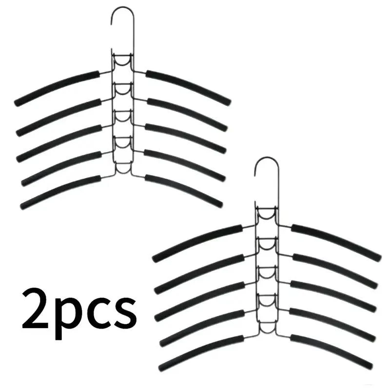 2-Pack 5-Tier Metal Hangers – Space-Saving Foldable Organizer