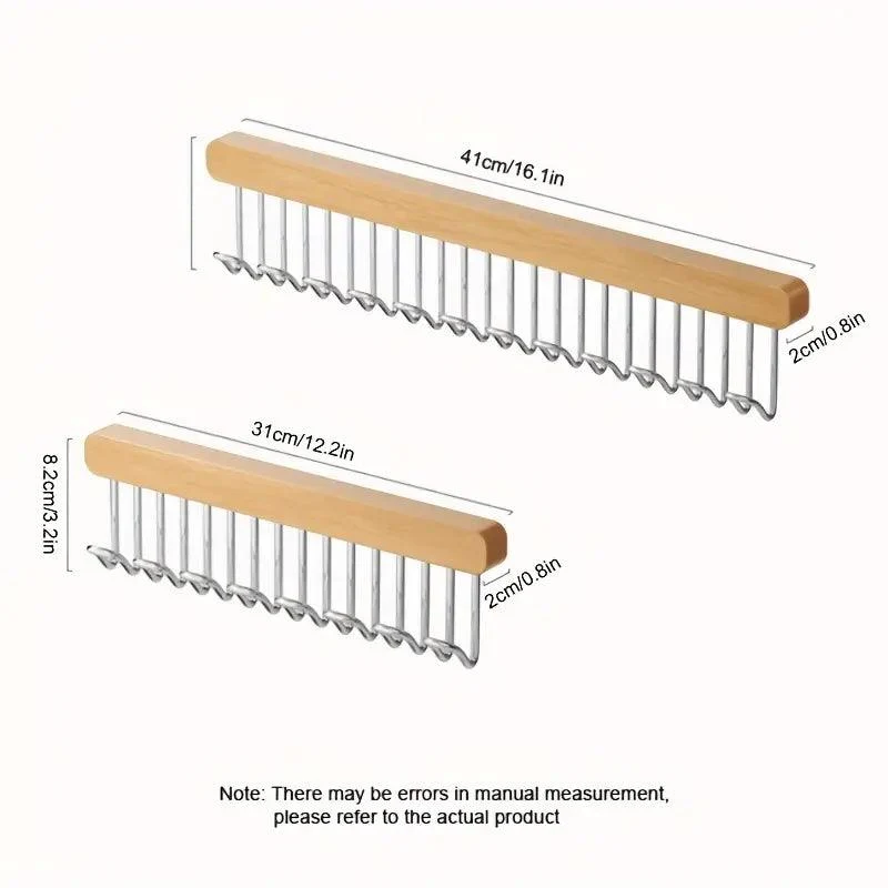 Wooden Wardrobe Hanger – Retractable Rack with 8/12 Hooks