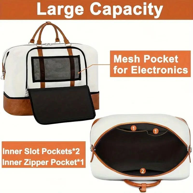 Large Weekend Bag – Travel Storage with Shoe Compartment & Portable Design