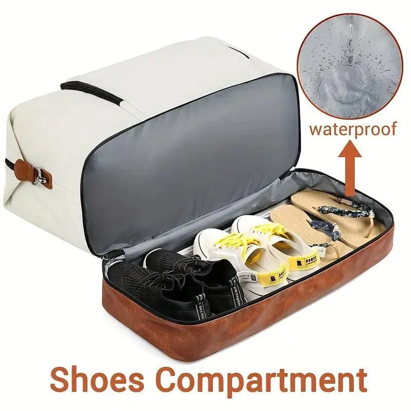 Large Weekend Bag – Travel Storage with Shoe Compartment & Portable Design