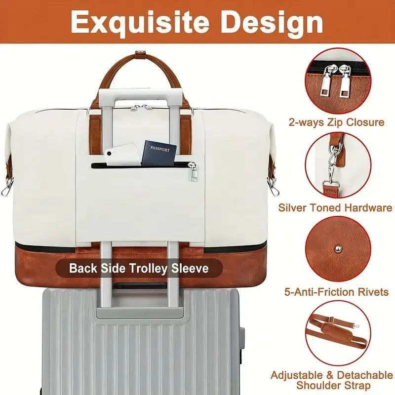 Large Weekend Bag – Travel Storage with Shoe Compartment & Portable Design
