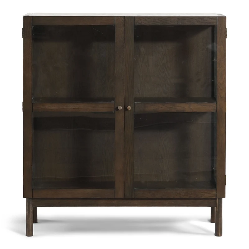 Havanna Vitrine in Räuchereiche mit 2 Türen - 110x40x100 cm