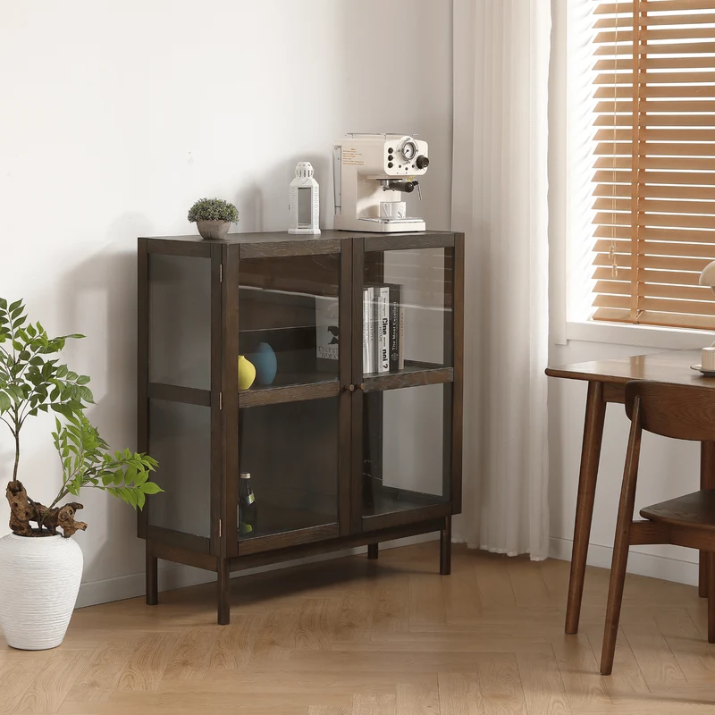 Havanna Vitrine in Räuchereiche mit 2 Türen - 110x40x100 cm