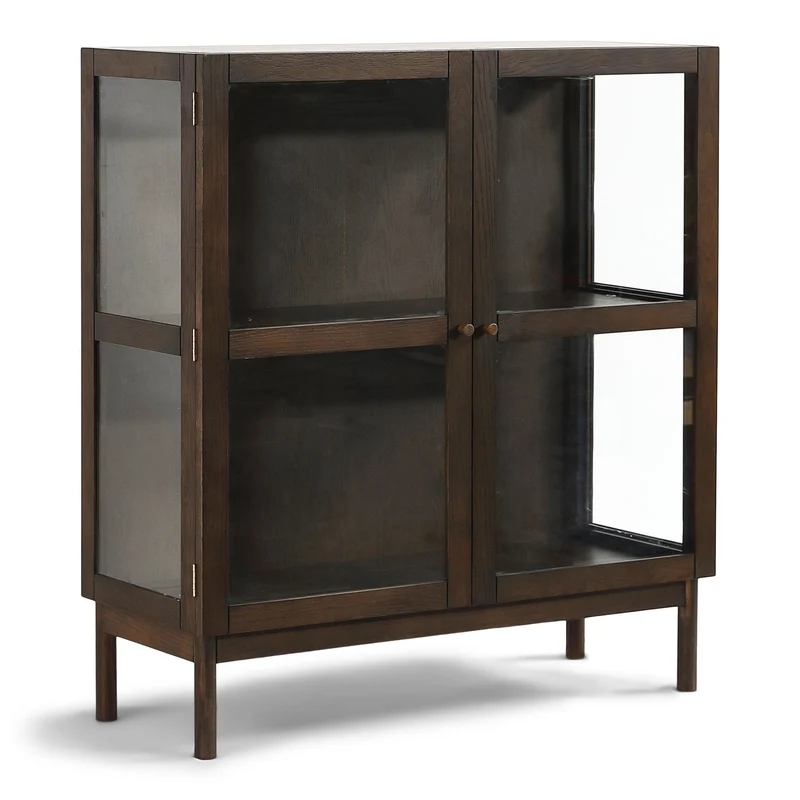 Havanna Vitrine in Räuchereiche mit 2 Türen - 110x40x100 cm