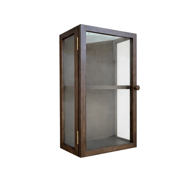 Piper wandhängender Vitrinenschrank60x40x20 cm Eiche geräuchert