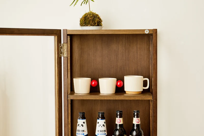 Piper wandhängender Vitrinenschrank60x40x20 cm Eiche geräuchert