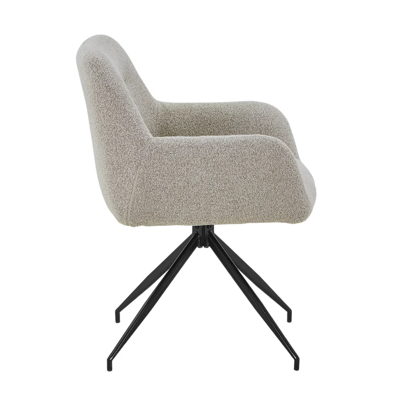 Ofelia Esszimmerstuhl - Beige Boucle mit 360 Grad Drehfunktion