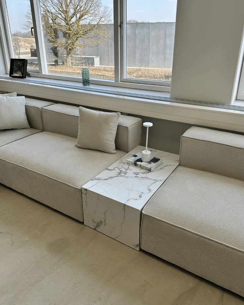 Maxine Couchtisch weiß Marmoroptik 90x50 cm