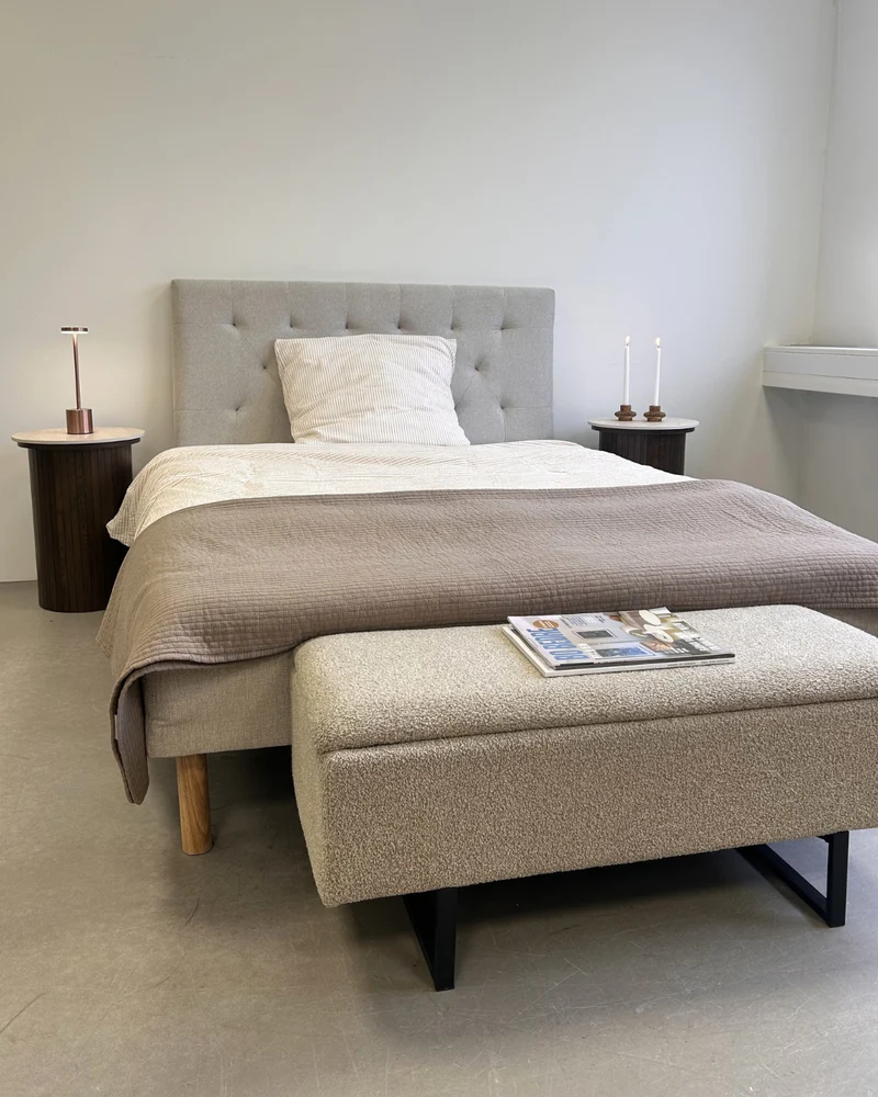 Nia Kopfteil 140x63 cm aus beigem Textil