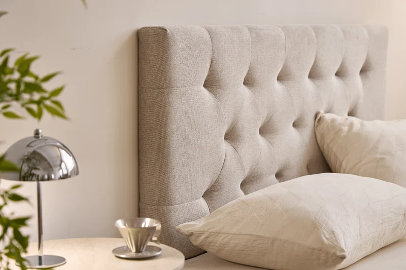 Nia Kopfteil 140x63 cm aus beigem Textil