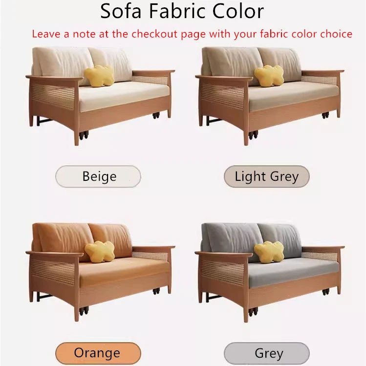Schlafsofa mit Armlehne aus Rattangeflecht