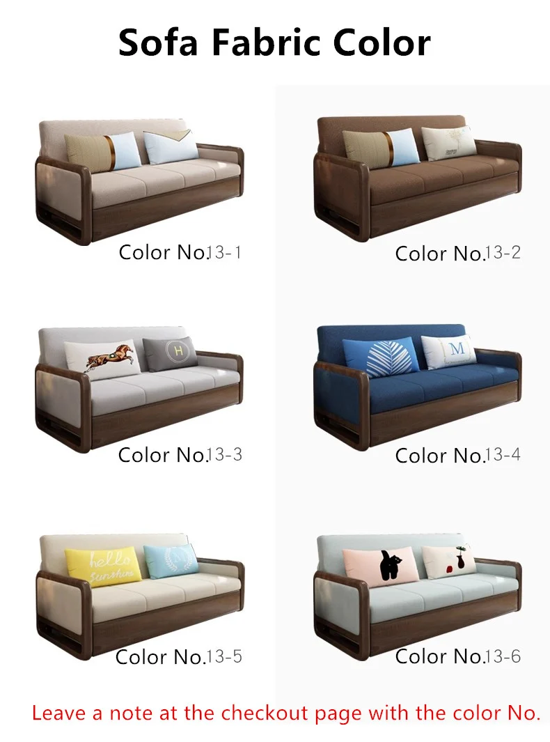 Schlafsofa aus massivem Holz mit Armlehne und Stauraum darunter