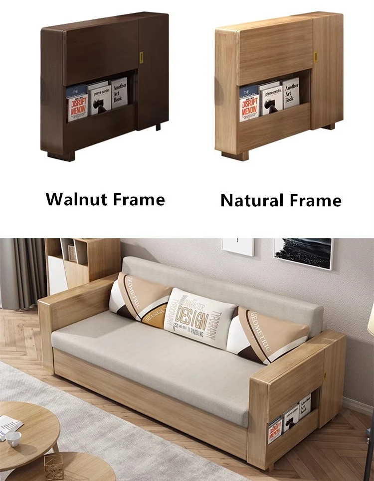 Umwandelbares Schlafsofa und Lounge-Chaise-Set mit Stauraum darunter