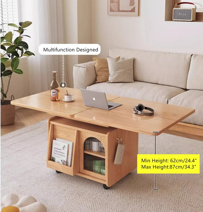 Beweglicher und anhebbarer Couchtisch