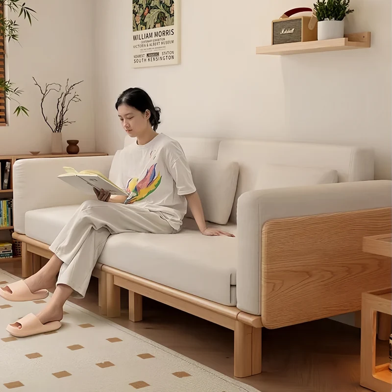 Japandi-Sofabett aus Massivholz