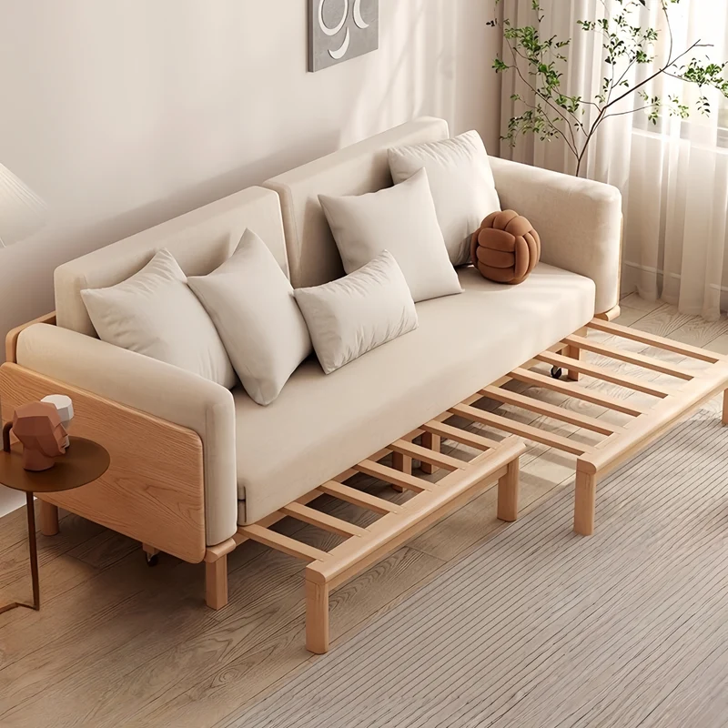 Japandi-Sofabett aus Massivholz