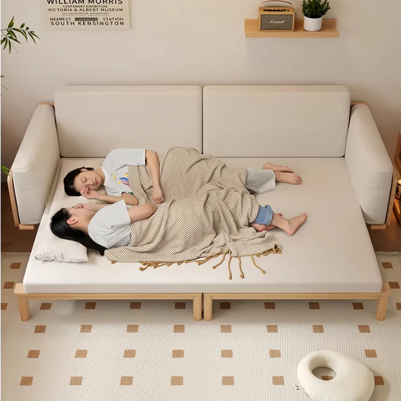 Japandi-Sofabett aus Massivholz