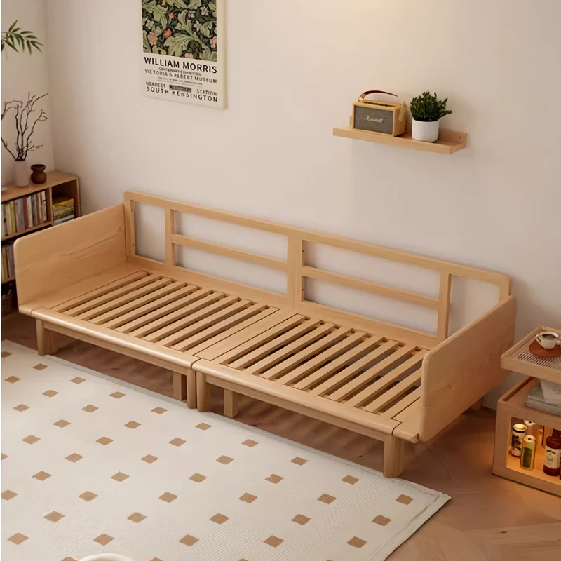 Japandi-Sofabett aus Massivholz