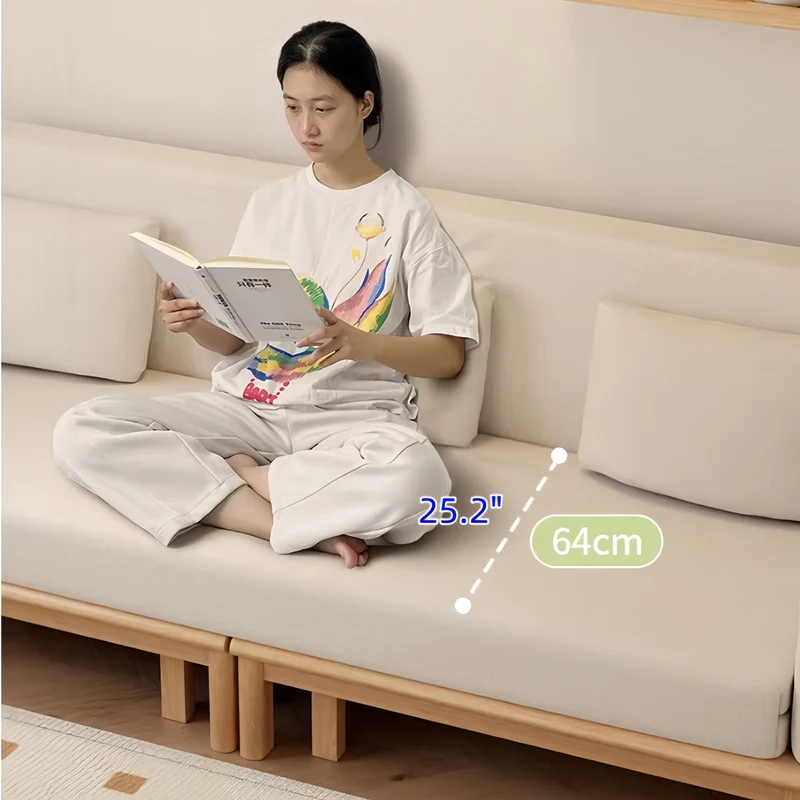 Japandi-Sofabett aus Massivholz