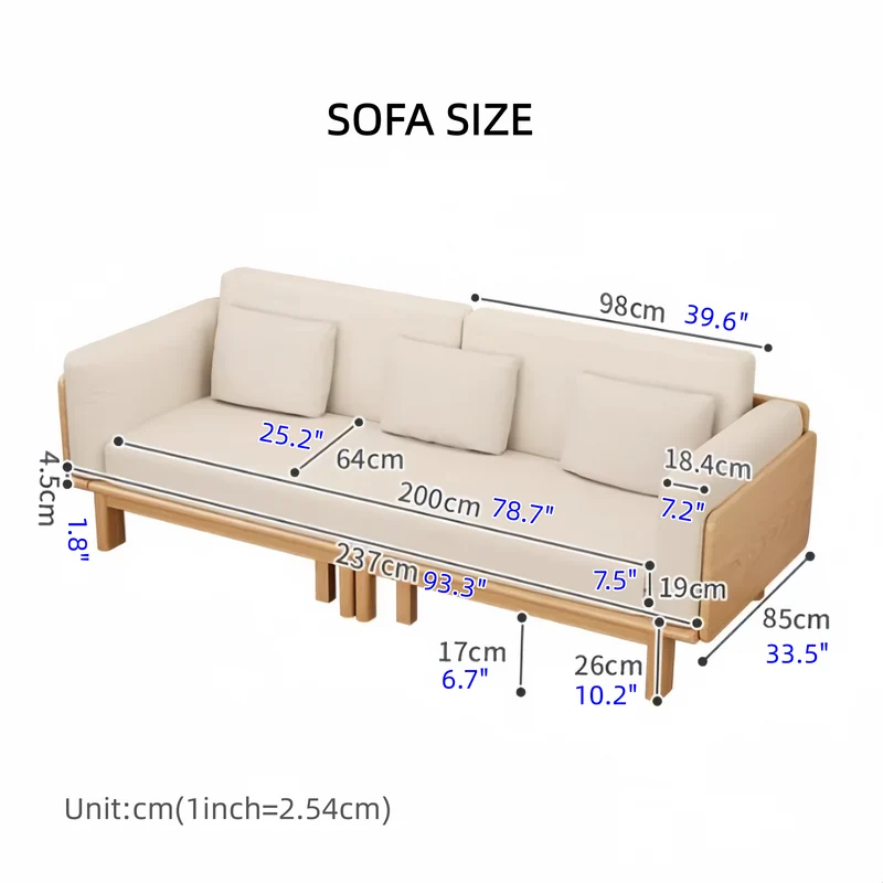 Japandi-Sofabett aus Massivholz