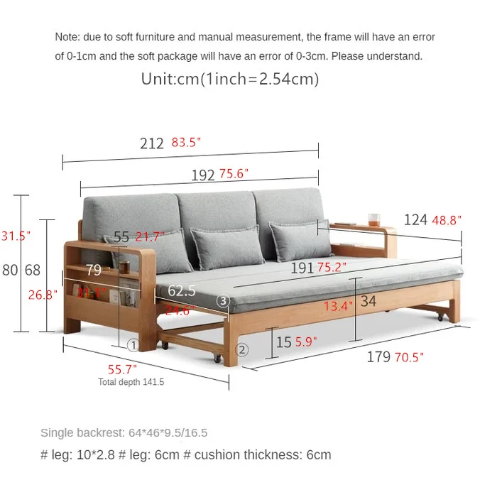 Japandi Schlafsofa aus massivem Buchenholz
