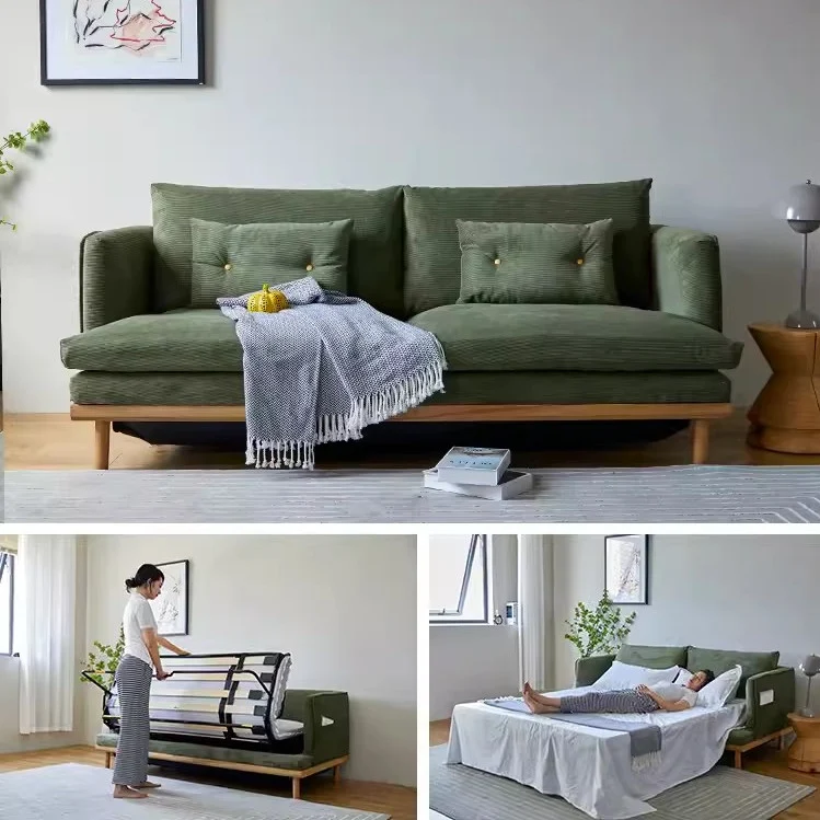 Gepolstertes Schlafsofa aus Cord