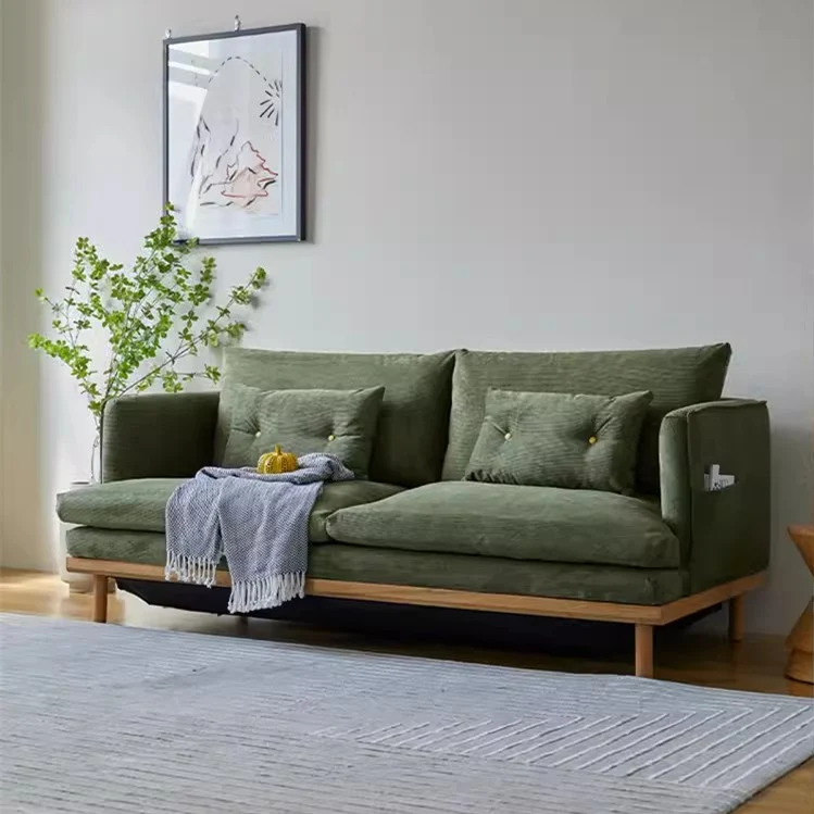 Gepolstertes Schlafsofa aus Cord