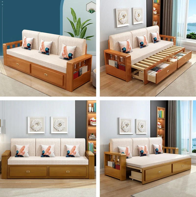 Modernes Schlafsofa in voller Größe mit abnehmbarer Matratze und Stauraum darunter