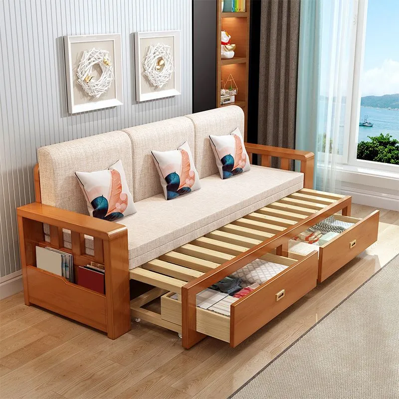 Modernes Schlafsofa in voller Größe mit abnehmbarer Matratze und Stauraum darunter