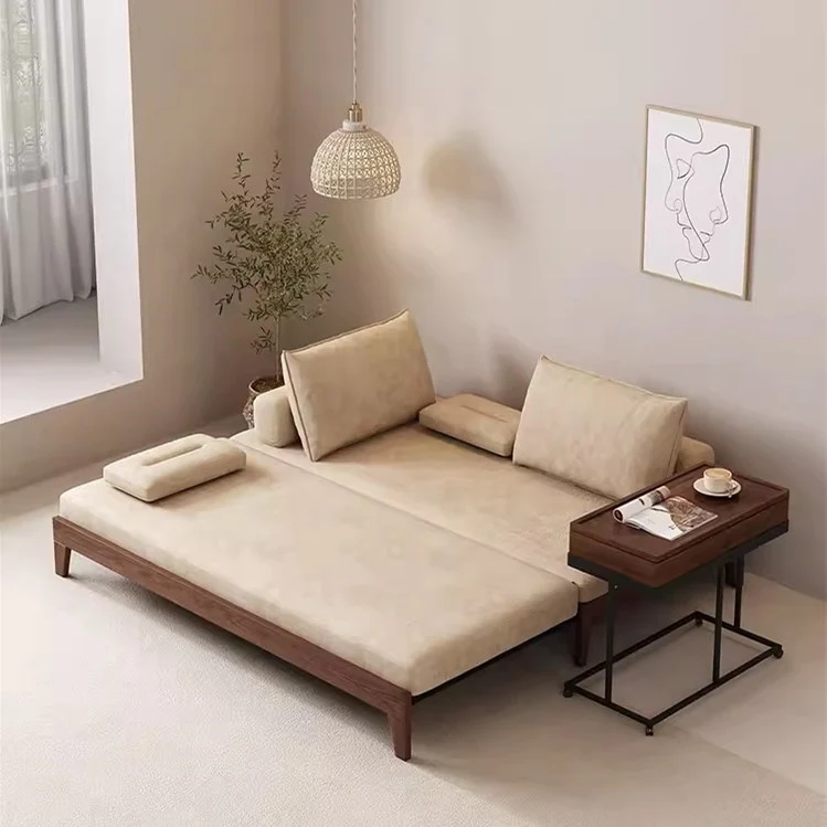 Ausziehbares Schlafsofa mit beweglichen Rückenkissen von Japandi