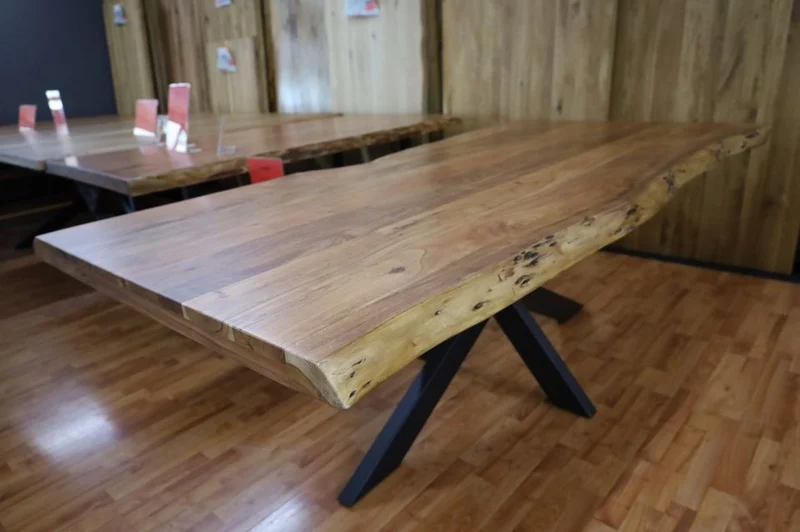 Esstisch Tisch + Massivholz Akazie +Echte Baumkante 240x100cm