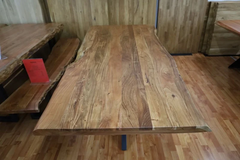 Esstisch Tisch + Massivholz Akazie +Echte Baumkante 200x100cm