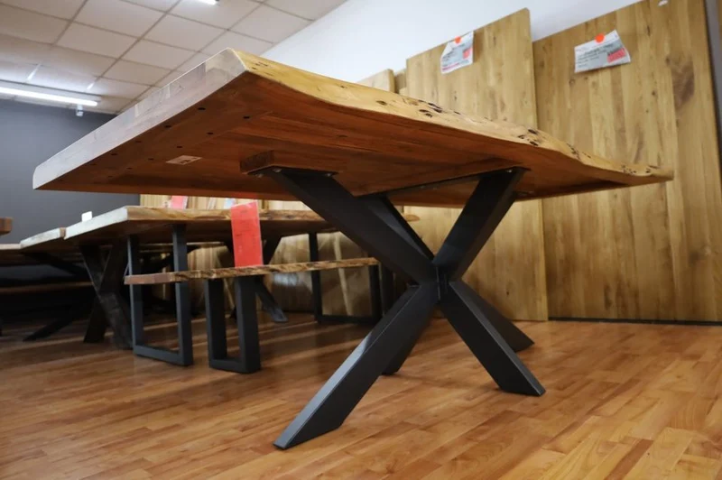 Esstisch Tisch + Massivholz Akazie +Echte Baumkante 200x100cm