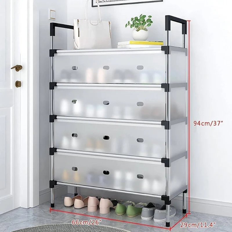 6 Layer Metal Shoe Rack with Dust Cover