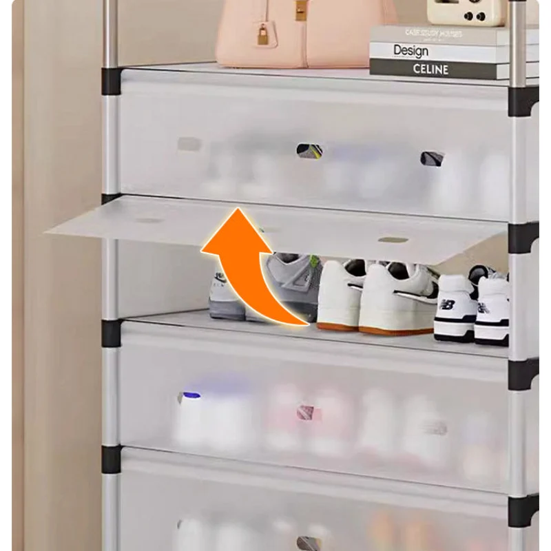 6 Layer Metal Shoe Rack with Dust Cover