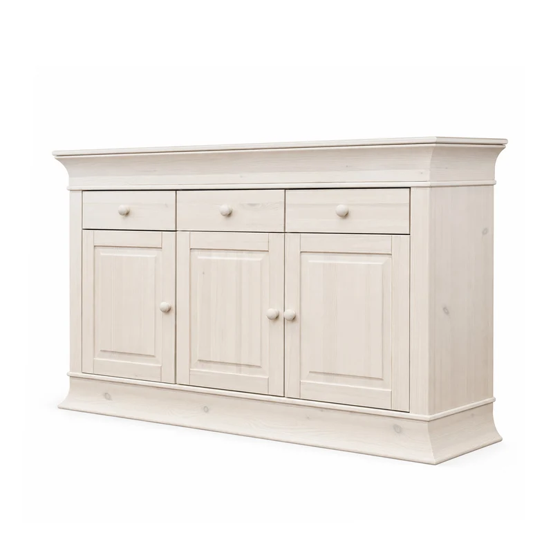 Sideboard Kiefer massiv weiß Landhausstil - Boston