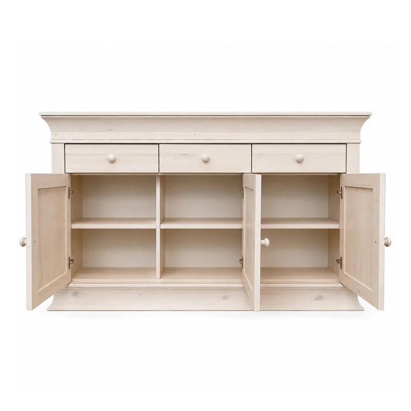 Sideboard Kiefer massiv weiß Landhausstil - Boston