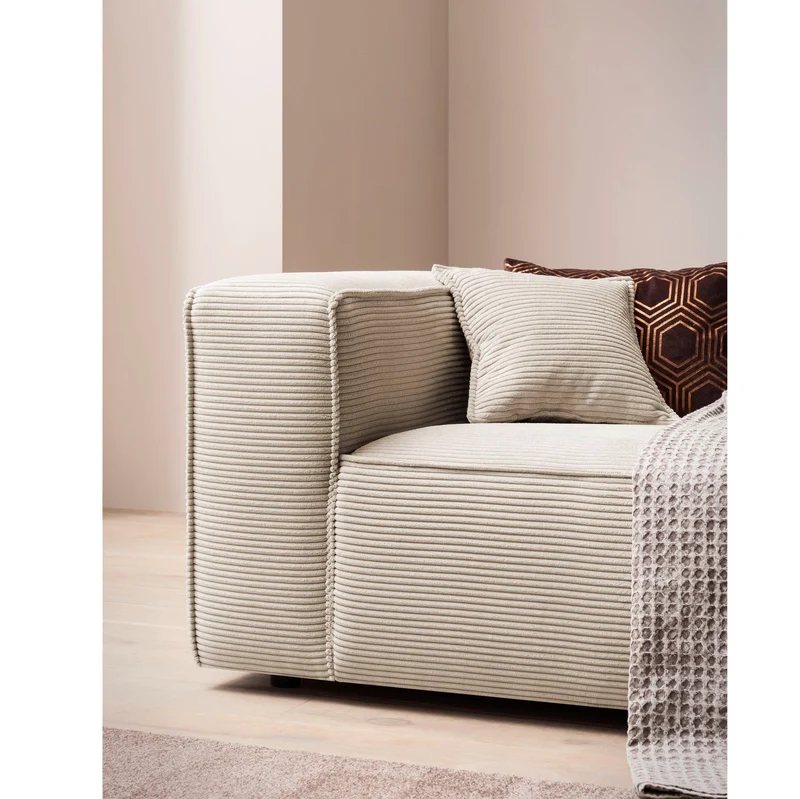 3-Sitzer XXL Sofa Piara Cordbezug hellbeige