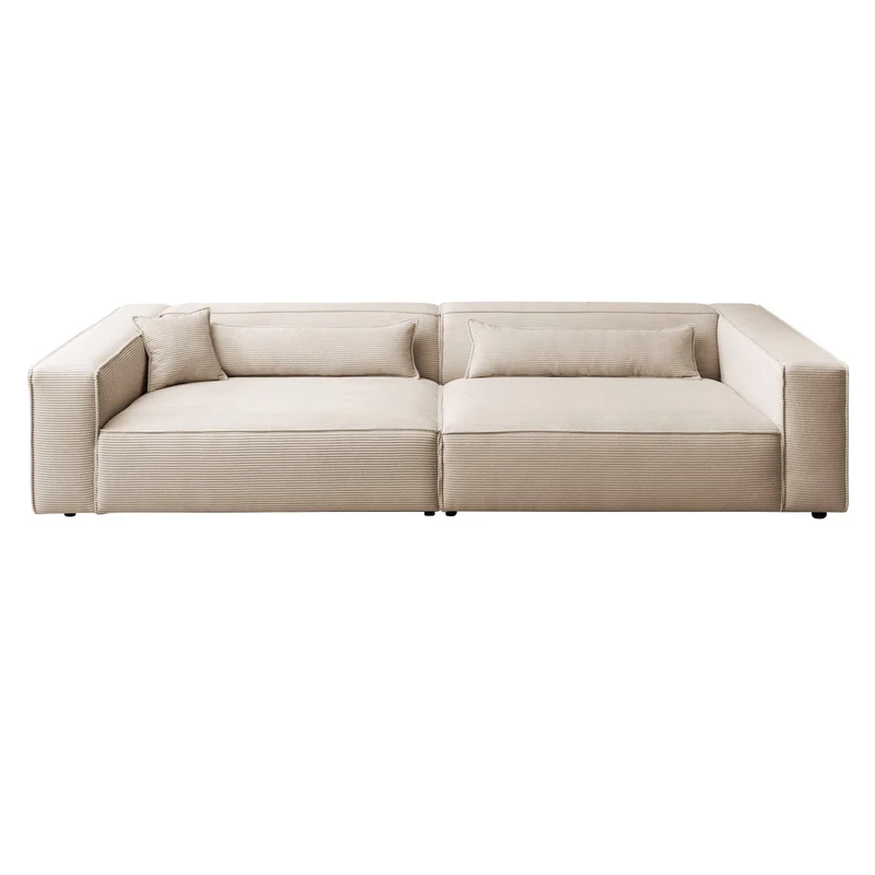 3-Sitzer XXL Sofa Piara Cordbezug hellbeige