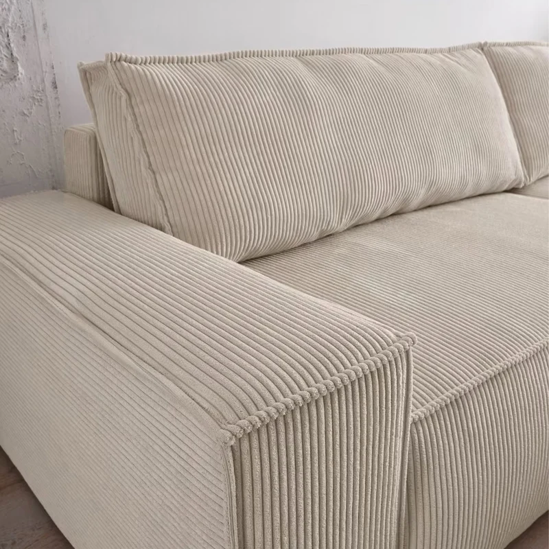 3-Sitzer Schlafsofa Cord hellbeige - Sherwood