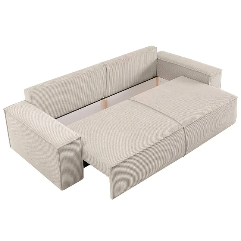3-Sitzer Schlafsofa Cord hellbeige - Sherwood