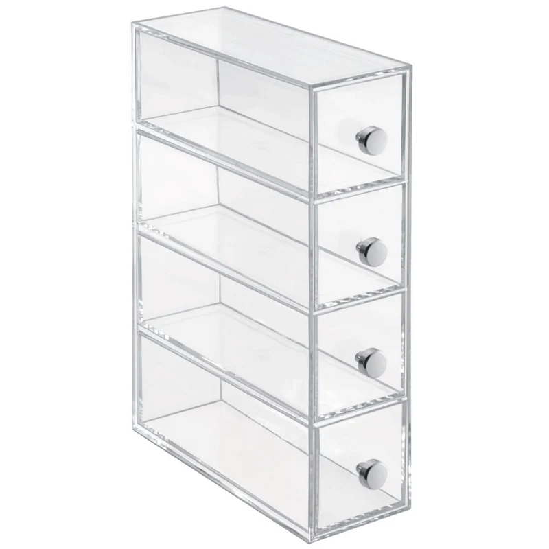 DRAWER - Schubladen-Turm KLAR 4 Fächer - Schmal