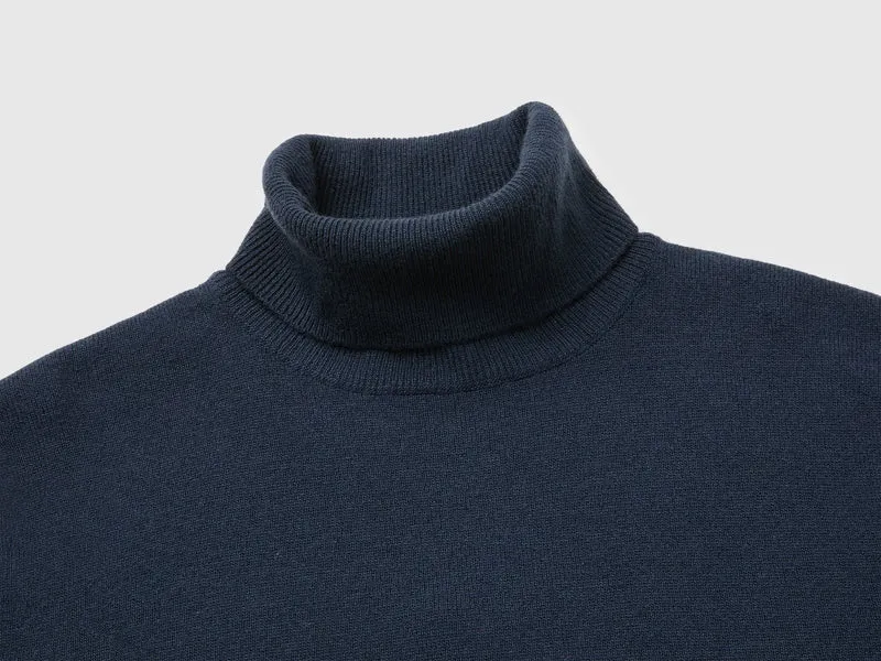 Rollkragenpullover aus 100 % Merinowolle