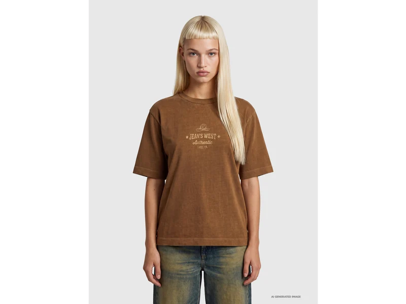 Oversize-T-Shirt mit Western-Print