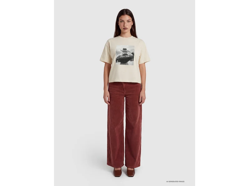 Lässiges T-Shirt mit Western-Print